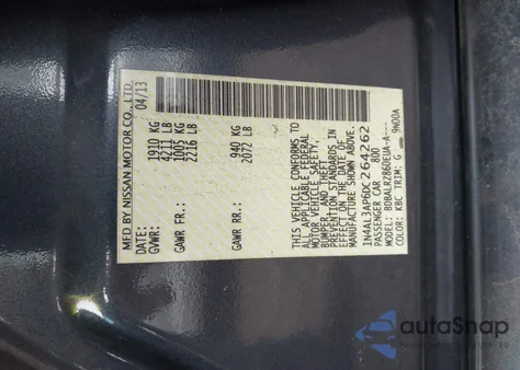 2013 Nissan Altima 2.5 S from USA, damaged, VIN 1N4AL3AP6DC264262